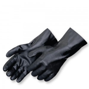 Liberty Gloves I Rough Finish Black PVC Glove With Inch Gauntlet Dozen Equipment Direct